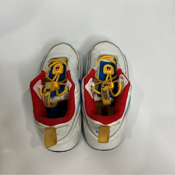 Nike Air Max 90 Toggle sneakers white red yellow activewear toddler size 9C - Picture 5 of 10